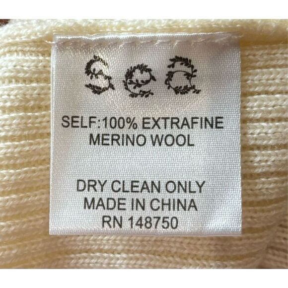 SEA NY Wynter Extrafine Merino Wool Top in White NWT Size Large - Picture 7 of 7